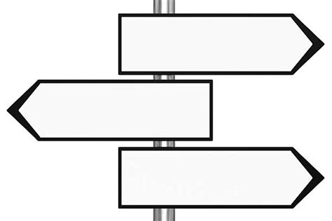 Royalty Free Directional Arrow Board With Three Blank Arrows Pictures