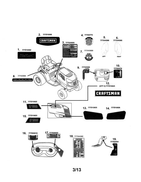 17.5 hr 42 mower electric start 6 speed transaxle. Craftsman model 24728881 lawn, tractor genuine parts