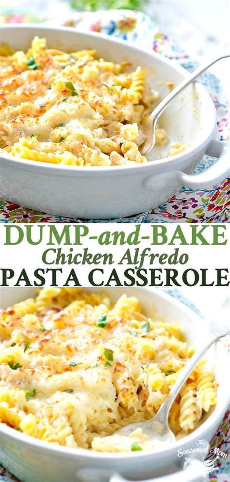 Dump And Bake Chicken Alfredo Pasta Casserole Recipe