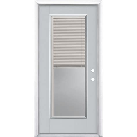 Masonite 36 In X 80 In Fiberglass Full Lite Left Hand Inswing Infinity Gray Painted Prehung Door