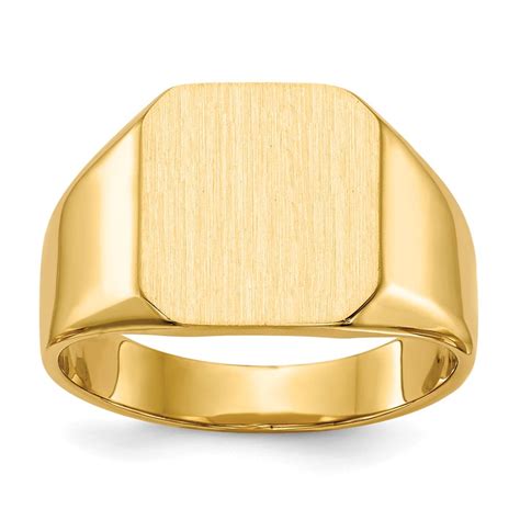 Solid 14k Yellow Gold Mens Engravable Signet Ring 155mm Size 85