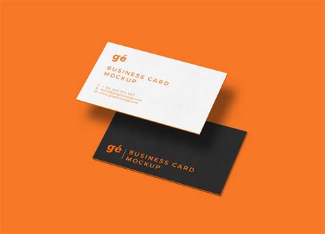 Free Floating Business Cards Mockup Psd