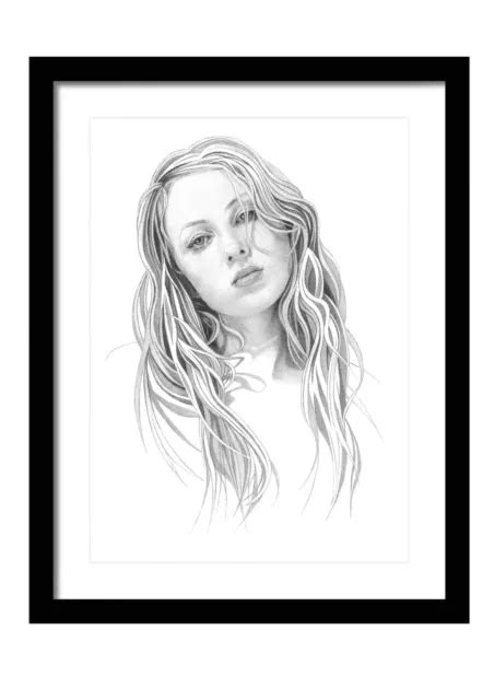Original A4 Female Portrait Pencil Drawing 4450 Picclick