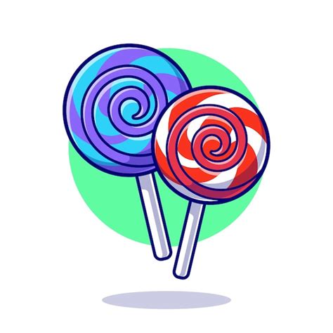 Free Vector Lollipop Candy Cartoon Icon Illustration