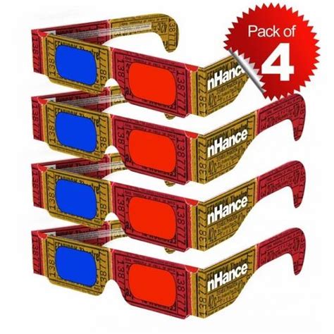 pack of 4 anaglyph passive cyan and magenta paper 3d glasses manufacturer warranty domo nhance