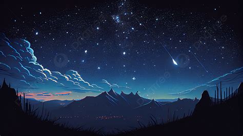 Starry Sky Background Mountains Fantasy Starry Sky Background Dream