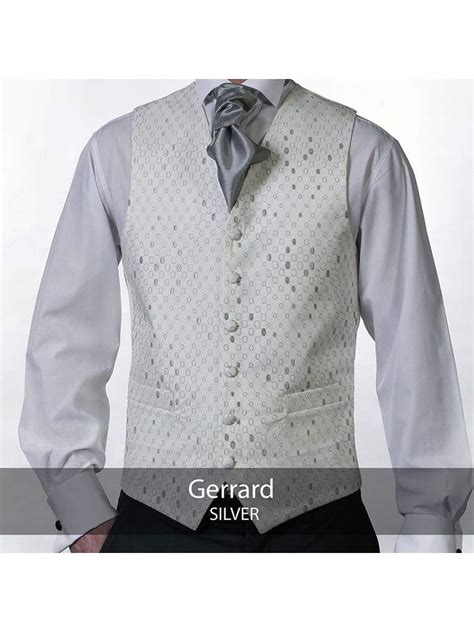 Heirloom Gerrard Mens Silver Luxury Waistcoat Hire5 Menswear