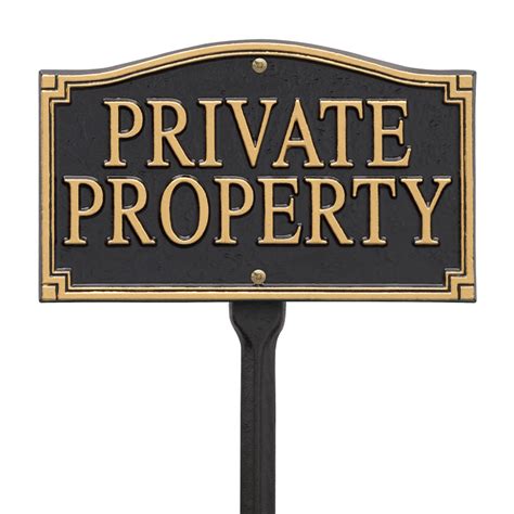 Private Property Statement Plaque Walllawn Whitehall Products