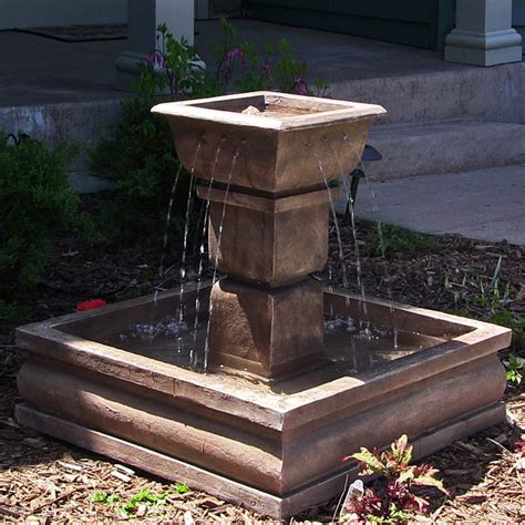 Outdoor Classics Square Courtyard Fountain