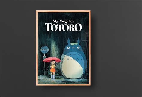 My Neighbor Totoro Movie Poster 1988 Cute Totoro