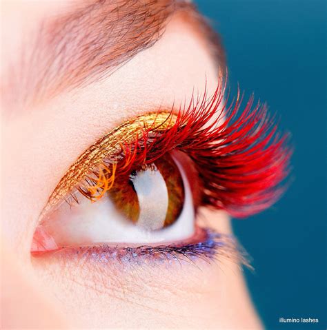 Stunning Red And Gold Lash Extensions By Illumino Lashes