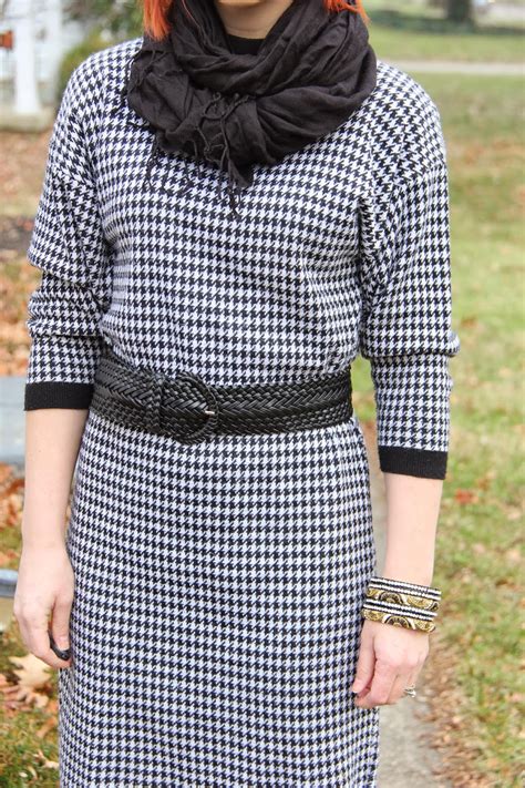 Thrift And Shout Cute Outfit Of The Day Houndstooth Updated