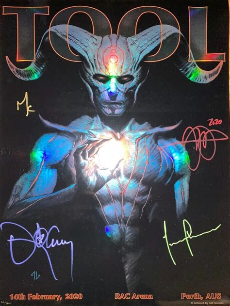 Tool Band Signed By All Poster 500 Adi Granov Perth Australia Feb 14