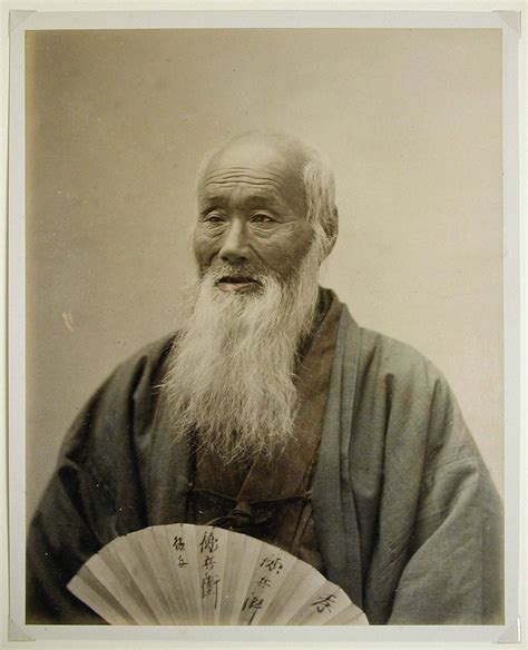 portrait of an old man and fan japan ca 1880 s japanese old man japan japanese photography