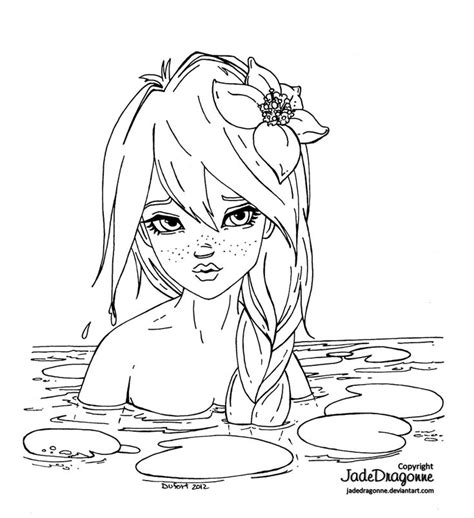 Nymphea Lineart By Jadedragonne Deviantart Com On Deviantart Fairy Coloring Pages Colouring