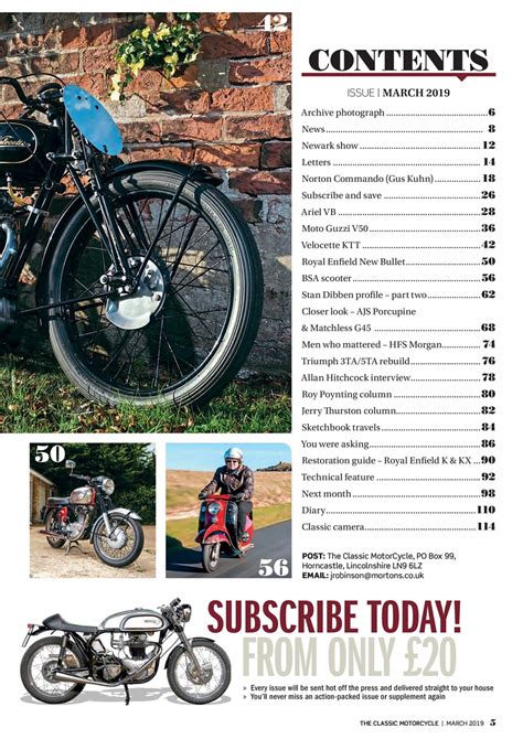 The Classic Motorcycle Magazine 46 3 March 2019 Back Issue