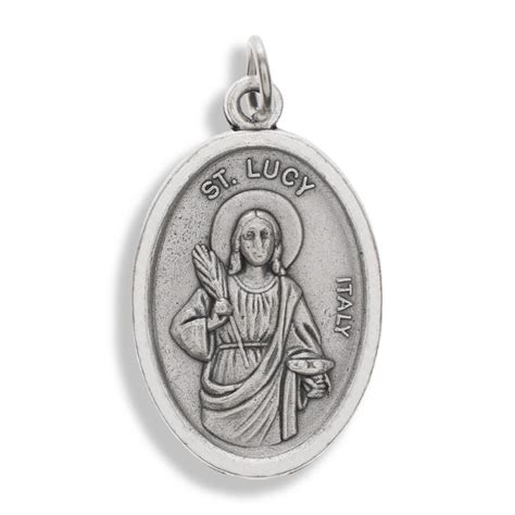 Medal Of Saint Lucy In Silver Metal Myriam