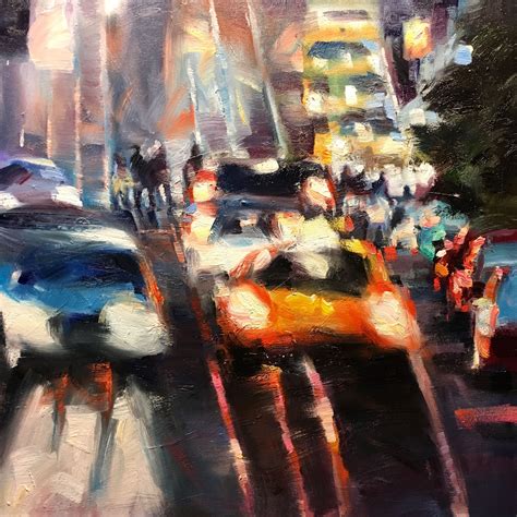 Traffic By Veerakeat Original Oil Oil On Canvas Traffic Painting