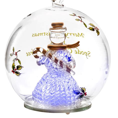 Spode Snowman Glass Led Christmas Ornament Silversuperstore