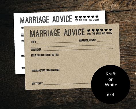 50 Wedding Advice Cards Bride And Groom Advice Cards Etsy