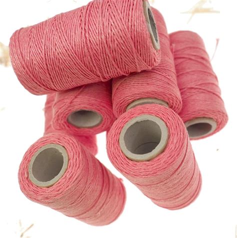 Pink Linen Thread Unwaxed Linen String Natural Warp Thread Etsy