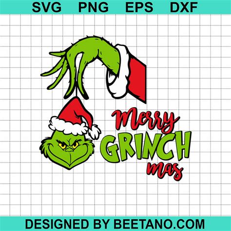 Merry Grinchmas SVG Grinch Hand SVG Grinch Face SVG Christmas Grinch SVG
