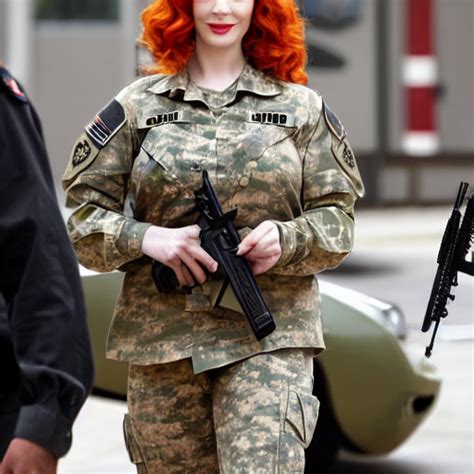 Prompthunt Christina Hendricks As Army Commander Special Forces