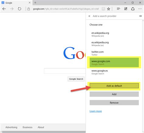 However, you can change the default search. Microsoft Edge: How to change the default search engine to Google, DuckDuckGo or others - WinBuzzer