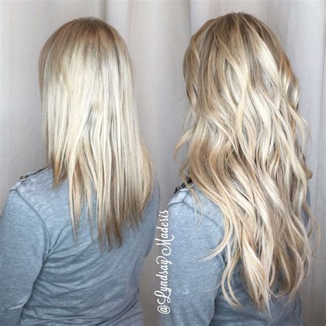 Generally we sell brown blonde keratin hair extensions in bundles of 100 strands, which weigh an average of 100 g. 16" Platinum blonde hair extensions @greatlengthsusa ...