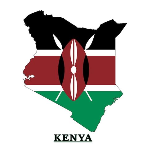 Premium Vector Kenya National Flag Map Design Illustration Of Kenya