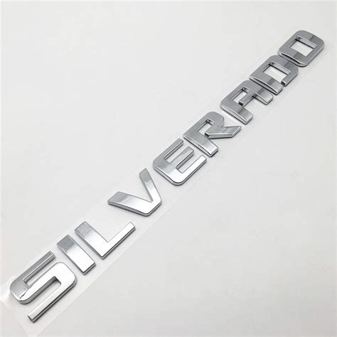 Buy 1pc Chrome Word Silverado Car Trunk 3d Letter Name Plate Badge