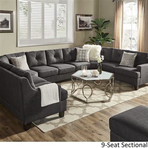 Elston Dark Grey Linen U Shape Sectionals By Inspire Q Modern Living