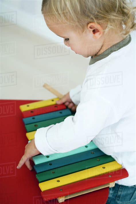 Baby Boy With Toy Xylophone Stock Photo Dissolve