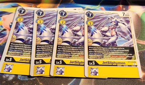 X4 Playset Digimon Jetsilphymon Bt7 038 Yellow Uncommon Tcg Ebay
