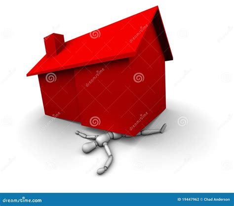 Person Crushed Under Red House Stock Illustration Illustration Of
