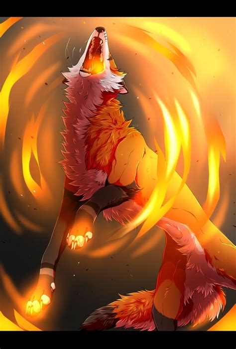 Firestorm Mythical Creatures Art Anime Wolf Drawing Cute Fantasy