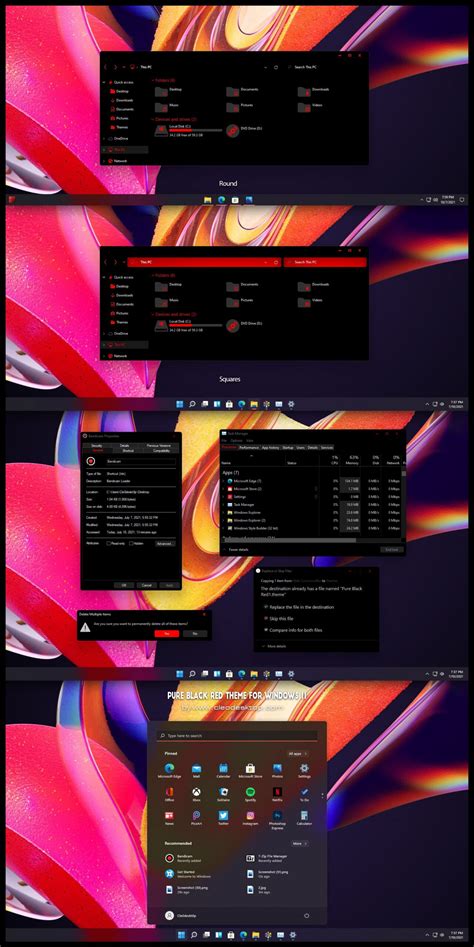 Pure Black Red Theme For Windows 11 Cleodesktop