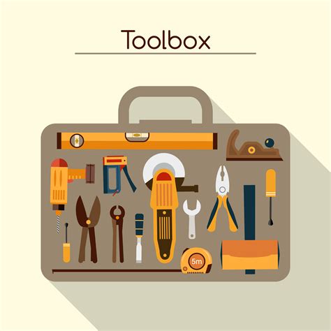 Toolbox With Tools 461794 Vector Art At Vecteezy