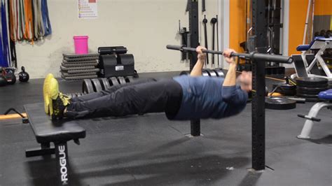 Inverted Feet Elevated Barbell Row Youtube