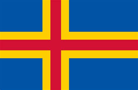Yellow blue red flag with stars. Flagge Ålands | Welt-Flaggen.de