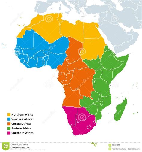 Africa Regions Political Map Stock Vector Illustration Of Vector
