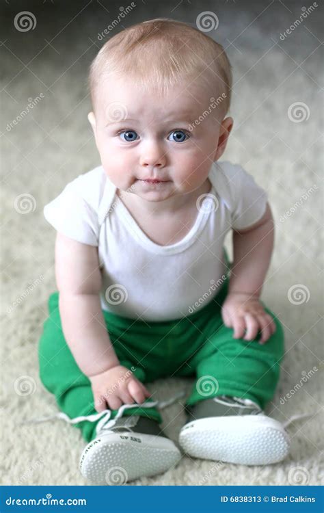 Baby Boy With Blue Eyes Stock Image Image Of Clothed 6838313