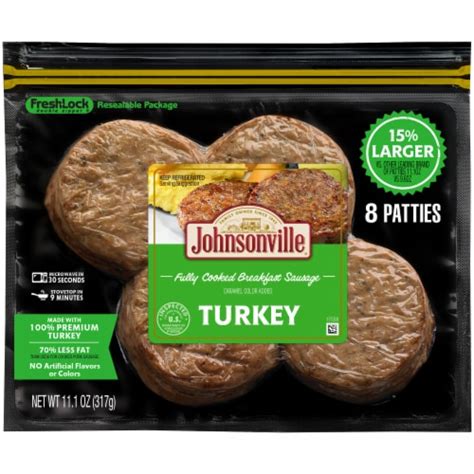 Johnsonville Fully Cooked Turkey Breakfast Sausage Patties 111 Oz