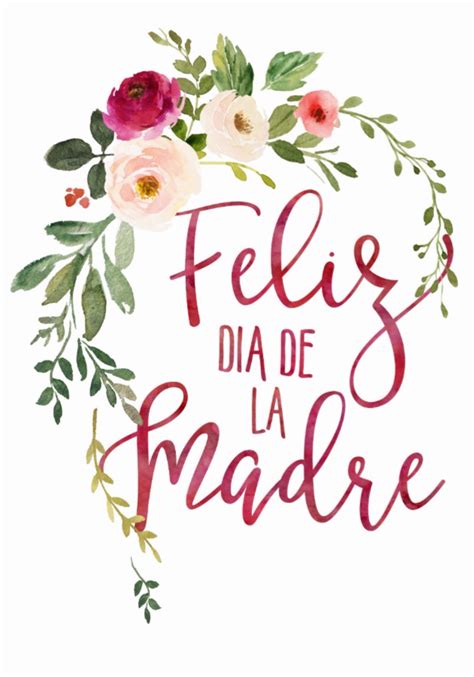 Feliz Dia De La Madre Feliz Dia Mama Greeting Card With Pink Red Floral Pattern Vector Image