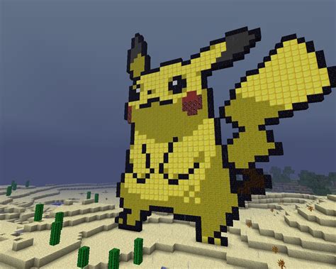 Pikachu Pixel Art Minecraft Project