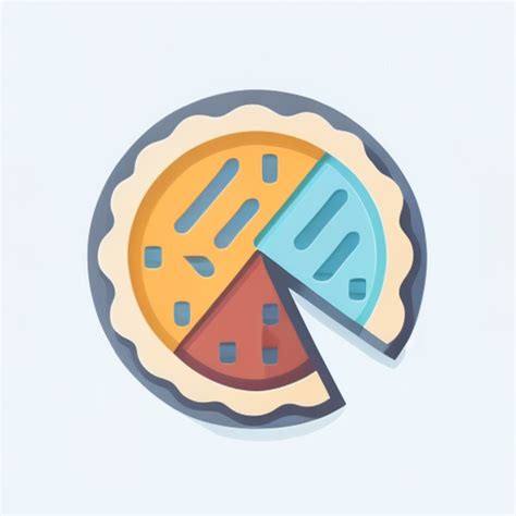 Pie Icon With Multicolored Layers And Triangles Vector A Lineal Icon