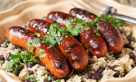 Sausage With Black Bean And Cilantro Rice Coleman Natural Foods