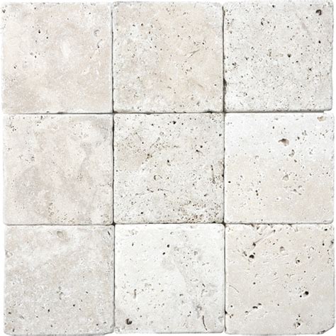 9 Pack Chiaro Tumbled Marble Natural Stone Wall Tile Common 4 In X 4