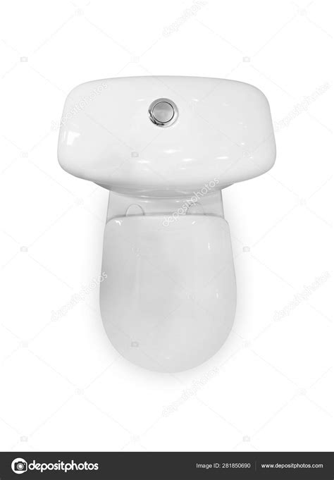 White Ceramic Toilet Close The Lid The View From The Top Clos Stock