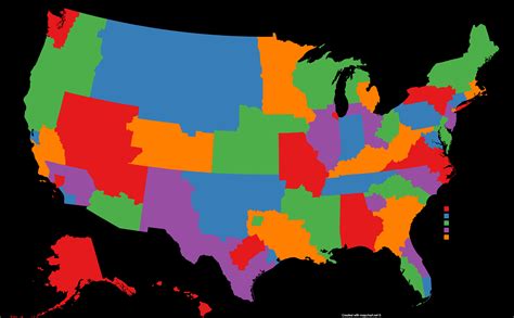 If the 50 states were redrawn to be equal in population : MapPorn